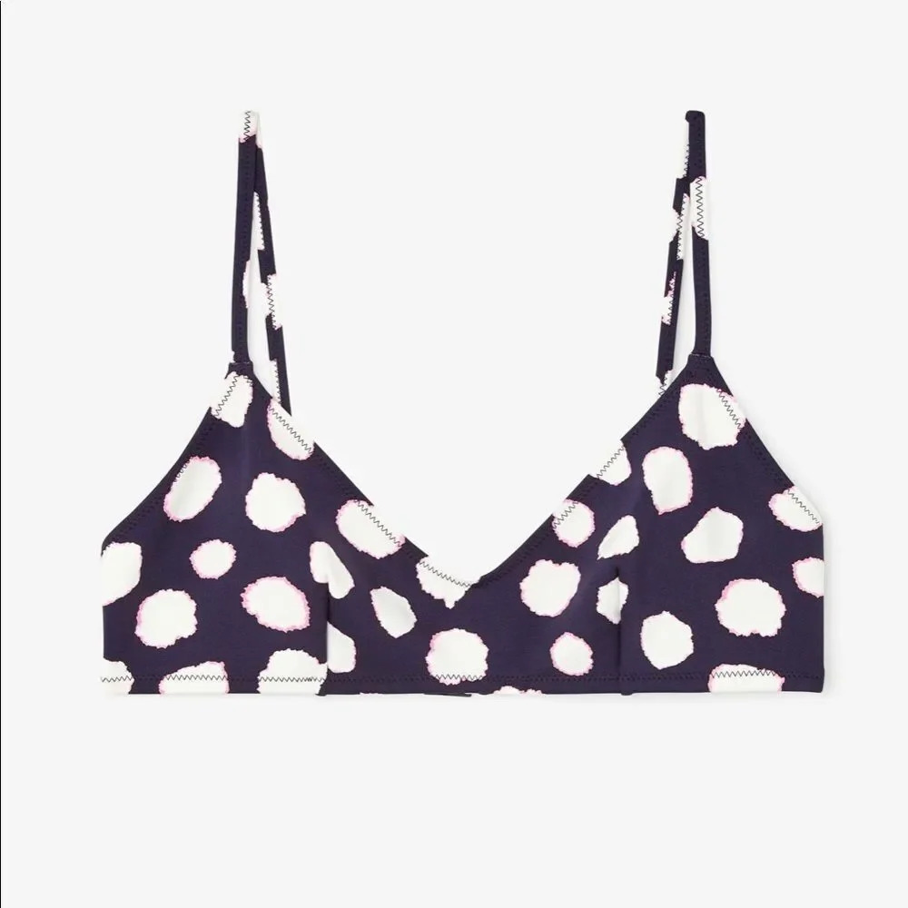 COS bikini top navy with white dots size small